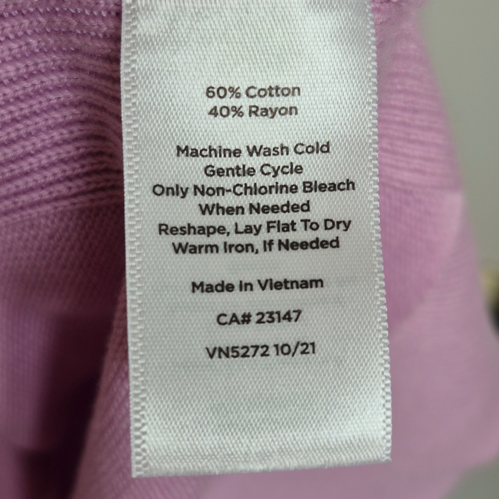 Talbots lavender button down long sleeve cardigan sweater womens large petite - Picture 6 of 8